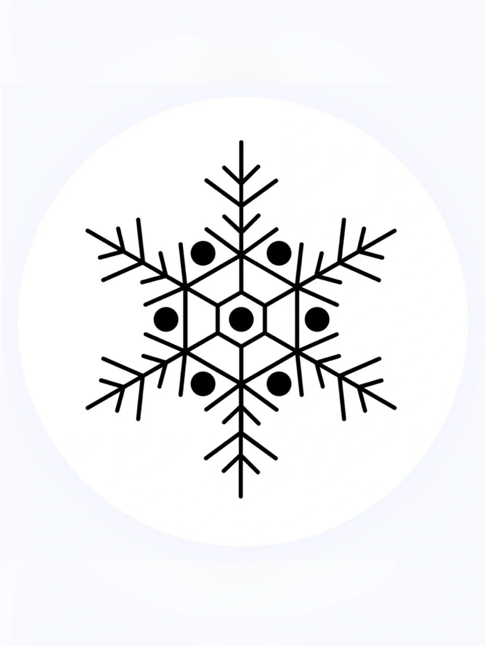50 STICKERS - 2” ROUND - SNOWFLAKE